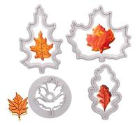 Generic Ensemble de -feuilles D'érable, Moule de Noël Lavable Facile à Utiliser, 4 Pièces pour des Activités de Pâtisserie Amusantes (WHITE)