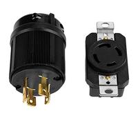 Generic Ensemble de Fiches et de Prises de Générateur L14-30 à 4 Broches, Contacts en Plastique et en Cuivre Durables, Connecte les Générateurs avec des Prises 125 V-250 V pour Camping-cars, 2 Unités