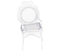 Generic Ensemble de Mini Tables et Chaises en Fer, Décor Miniature Délicieux pour Objets de Collection, Espaces Compacts, Fer 3 Unités (White)