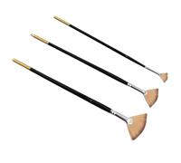 Generic Ensemble de Pinceaux de Peinture en éventail à Poils Souples à Long Manche, 3 Pièces, Bonne ténacité, pour Nail Art, Peinture du Visage, Acrylique