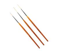 Generic Ensemble de Pinceaux Professionnels pour Nail Art, 3 Pièces, Stylo de Peinture pour Détails Fins, Bois Orange, Matière Plastique, 15mm, 20mm, 25mm