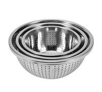 Generic Ensemble de Tamis à Riz en Acier Inoxydable, 3 Pièces, égouttoir Poli Brillant pour Usage Domestique, Durable, Résistant aux Hautes Températures