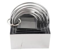 Generic Ensemble D'emporte-Pièces en Acier Inoxydable, 5 Pièces, Moule à Biscuits Mignon, Idéal pour la Pâtisserie et la Cuisine, Idéal pour les Enfants et les Célébrations (Quadratique)