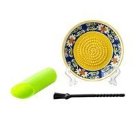 Generic Ensemble manuel de hachoir à plaques de râpe à ail et gingembre en | Cône Ceramic Garlic Grater Plate Set: plaque de râpe en céramique, moulin manuel pour ail et gingembre, bol de broyage,