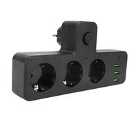 Generic Extension de Prise Multiprise Pratique avec 3 Prises Ca, 3 Ports USB, 1 Type C, pour Maison, Bureau, Camping-Car, Salle de Jeux, Matériel PC