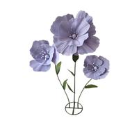 Generic Fleur Artificielle Géante Décor de Fleurs Volumineuses Composition Florale Fixée sur Base Élément Mariage Matériau PP Fer Mo, Violet