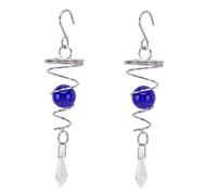Generic Gazing Ball Spiral Tail Wind Spinner 2Pcs Carillons éoliens Réfléchissants en Acier Inoxydable pour la Décoration Extérieure du Jardin (Blue)