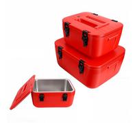 Generic Grand Ensemble de Récipients à Soupe Isolés, Chauffe-Aliments Portable Durable pour la Restauration, Empilable Rouge 3 Pièces