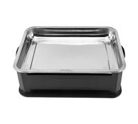 Generic Grill à Alcool et Charbon de Poisson en Acier Inoxydable, Conception Compacte pour Usage Domestique et Extérieur, Facile à Nettoyer, 38,7x28,7 Cm (Fermé Noir)