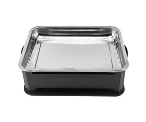 Generic Grill à Alcool et Charbon de Poisson en Acier Inoxydable, Conception Compacte pour Usage Domestique et Extérieur, Facile à Nettoyer, 38,7x28,7 Cm (Fermé Noir)
