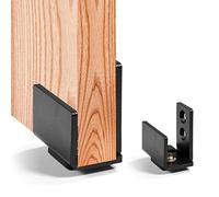 Generic Guide de Sol pour Porte de Grange Coulissante en Acier Noir, Support Mural Robuste pour Usage Résidentiel, 1 Pièce