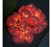 Generic Guirlande Lumineuse à 20 LED en Forme de Roses, USB, Blanc Chaud ou Rose, en Mousse PE, Fleurs Artificielles, pour la Saint-Valentin, Fête de Mariage, (3 mètres 20 Lampe-Rose -modèle