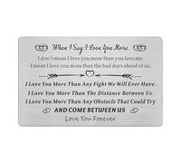 Generic Insert de Portefeuille En Métal Gravé, Cadeau de Saint-Valentin, Carte de Vœux pour Un Anniversaire, Un Mariage, Noël, pour Les Amis, pour Lui, Modèle A