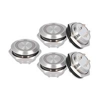 Generic Interrupteur à Bouton-poussoir en Métal à Contact Court, Entretien Pratique avec LED 19mm pour le Contrôle de Démarrage et D'arrêt, 5 Pièces (DC3~6V BLUE)