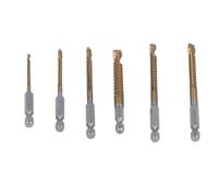 Generic Jeu de Forets Hélicoïdaux HSS Durables avec Revêtement Ti, 6 Pièces, pour le Travail du Bois, Matériaux Fins 3mm 4mm 5mm 6mm 6.5mm 8mm