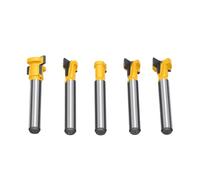 Generic Jeu de Mèches de Toupie en Trou de Serrure, 5 Pièces, en Acier au Tungstène Durable pour les Projets de Menuiserie, Tige de 1/4 de Pouce, Plusieurs Tailles
