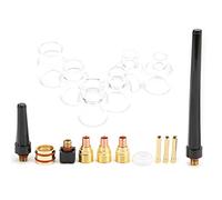 Generic Kit D'accessoires pour Torche de Soudage, Buse en Verre Durable et Pince en Tungstène, Idéal pour Pistolet de Soudage à L'argon WP9/20, Comprend 13 Outils