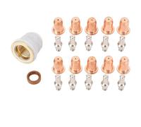 Generic Kit de Consommables de Torche de Découpe 23 Pièces avec Buses, Coupelles D'électrode pour la Fabrication de Métaux et la Réparation Automobile, Laiton et Acier Inoxydable
