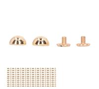 Generic Kit de Rivets en Cuir, 100 Ensembles de Rivets Ronds en Forme de Champignon, Goujons Métalliques Tubulaires en Alliage Dur pour Bricolage, Matériau en Alliage Résistant à L'usure (GOLD)