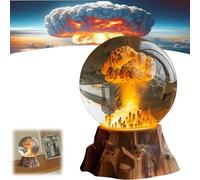 Generic Lampe explosion de bombe atomique, veilleuse en forme de champignon, style personnalisé, plastique jaune et verre, pour chambre à coucher, salon, bureau
