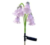 Generic Lampe solaire décorative de jardin en forme de fleur | Lampe solaire décorative en forme de fleur de muguet, 60 cm, plastique, lampe de sol enfichable, capteur marche/arrêt