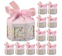 Generic Lot de 20 Boîtes à Bonbons Rose en Papier Ruban, Design Créatif et Unique, Décoration Fêtes Saint-valentin