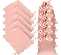 Generic Lot de 20 Paquets à Cordon en Satin Couleur Beige Doré 20x15 Cm, Pochettes Cadeaux pour Bijoux, Emballage de Mariage et Fête, Sachets Élégants pour Petits Objets et Sucreries
