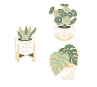 Generic Lot de 3 Broches Plantes en Pot en Alliage, Épingles Créatives pour Robes et Pulls, Accessoires Vestimentaires Décoratifs pour Femmes, pour Usage Quotidien et Occasions Festives