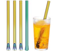 Generic Lot de 4 Gobelets Granité en Acier Inoxydable Réutilisables, Robustes et Colorés, pour Cocktails Lors de Dîners ou Glaces Estivales Plusieurs styles