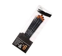 Generic Lot de 6 pinceaux de peinture acrylique multifonction en nylon doux avec virole durable anti-chute antirouille pour artistes, étudiants, enfants, adultes débutants (tête mélangée)