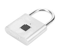 Generic Mini Cadenas à Empreintes Digitales, Serrure de sécurité sans clé pour Sacs à Dos et Armoires, Alliage de Zinc Durable 3 "x 1.8" (SILVER)