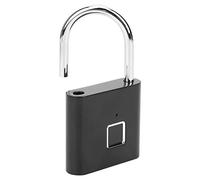 Generic Mini Cadenas à Empreintes Digitales, Serrure de sécurité sans clé pour Sacs à Dos et Armoires, Alliage de Zinc Durable 3 "x 1.8" (BLACK)