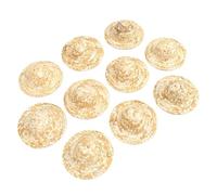 Generic Mini Chapeaux de Paille, Lot de 10, pour Bricolage, Artisanat, Casquettes de Poupée Tissées Décoratives, Matériau de Paille Léger pour Les Fêtes (Brown 8cm/3.1in)