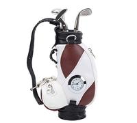 Generic Mini Sac de Porte-Stylo avec Horloge, élégant en Alliage de Zinc, Cuir PU, Cadeau pour Les Amateurs de, Décoration de Bureau (Brun Blanc)