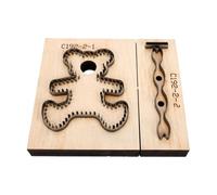 Generic Moule à Poinçonner en Cuir avec Motif Ours, Base en Bois Massif pour Porte-clés Personnalisés, Bracelets et Ceintures, 1 unité