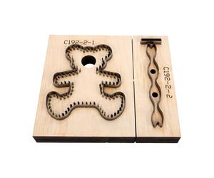 Generic Moule à Poinçonner en Cuir avec Motif Ours, Base en Bois Massif pour Porte-clés Personnalisés, Bracelets et Ceintures, 1 unité