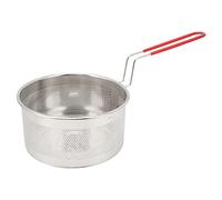 Generic Panier à Frites Rond en Acier Inoxydable 304, pour Frites, Rondelles D'oignon, avec Poignée Ergonomique pour une Prise Facile (Moyen 18CM)