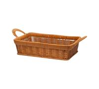 Generic Panier de Rangement Bureau Tressé à La Main Plateau de Service Organiseur Décoratif Poignées Solides Léger Facile Transporter Adapté Salon Cuisine Déc, Brun, L