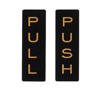 Generic Panneau de porte autocollant en acrylique noir et doré pour bureau, magasin, affaires, cafés, magasins 12,7 x 4,3 cm