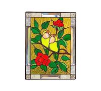 Generic Panneau de Vitrail Cardinal coloré à Suspendre pour Décoration D'intérieur Vibrante, 20 Cm, Sculpture d'oiseaux en Acrylique pour Chambre à Coucher, Jardin, Fenêtre, Art Mural (#6)