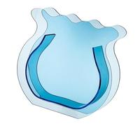 Generic Petit vase en acrylique avec design épais transparent pour décoration de table pour la maison, le bureau (bleu transparent)