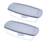 Generic Plat de Cuisson En Verre, Plat de Cuisson, Boîte à Bento, Garde-beurre, Rectangulaire, Modèle de Gâteau, Récipient Alimentaire pour Cuisine, Fami, avec Un Couvercle