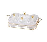 Generic Plateau de Service Compartimenté En 3 Parties pour Fruits Secs, Contenant de Rangement pour Apéritifs et Collations, avec Couvercle et Support. Organi, styleE