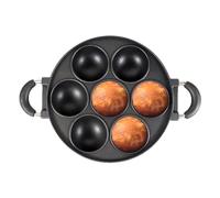 Generic Poffertjes Poêle à 7 Takoyaki | Poêle anti-adhésive Ebelskiver | Machine à boules de pieuvre en fonte | Poêle demi-sphère | Machine à griller à boules de pieuvre | Grille à boules en fonte