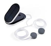 Generic Pompe à Oxygène Solaire pour Aquarium, étang à Poissons, Batterie de Secours 3600 MAh, 3 Modes de Flux d'air, Ultra Silencieuse sous 60 DB, Aérateur à énergie Solaire avec Double Sortie