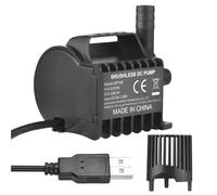 Generic Pompe Submersible 500L/H Haute 4,9 Pieds, Pompe Silencieuse pour Aquarium, Fontaine d'étang à Poissons, Boisson pour Animaux de Compagnie, Alimentée par USB avec Ventouse (QR70A)