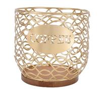 Generic Porte-capsules de café, Organisateur au Design élégant pour Sachets de thé, Sachets de Sucre, Cuisine, Salle à Manger, 5,1x6,3x6,3 Pouces (GOLD)