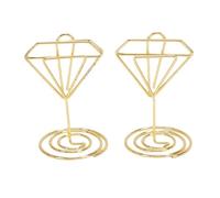 Generic Porte-cartes de Table en Fil Métallique doré - Lot de 30 Pinces Photo en Forme de Diamant de 5 Cm pour Mariages et événements