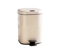 Generic Poubelle 2 En 1 avec Pédale et Couvercle. Conteneur à Déchets Ménagers, Blanc Gris 8L