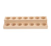 Generic Présentoir en Bois pour Huiles Essentielles 2 Niveaux 14 Emplacements Support D’Huile Essentielle Organiseur Pratique pour Rangement Flacons Étui Stable et Solide pour Usage